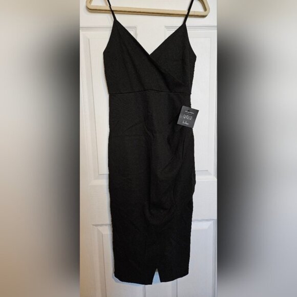 NWT Brand New Lulu's Everything to Me Black Sleeveless Bodycon Midi Dress Size M - Picture 3 of 4